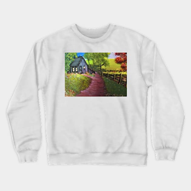 Cabin in the woods Crewneck Sweatshirt by Allison Prior Art